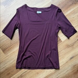 Akris Rich Plum Short Sleeve Top
